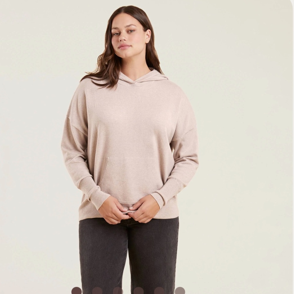 NUUDS Luxe Knit Hoodie, Color: Doe, Size: Large